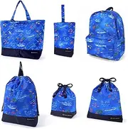 [COLORFUL CANDY STYLE] NU305100 Kindergarten Entrance School Entrance 6-Piece Set, Lesson Bag, Quilting (Gusseted), Shoe Case, Drawstring Bag, Gymnastics Clothing Bag, Lunch Bag, Cup Bag, Small Items,