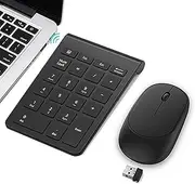 XUMIUZIY Wireless Number Pad and Mouse, 2.4G Wireless Ultra-Thin 22-Key Switch- Digital Keyboard Mouse Set for Laptop Desktop Computer PC