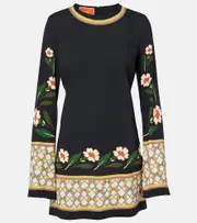 [La DoubleJ] La DoubleJ Supreme Swing floral printed minidress UK 8 black