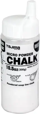 Micro Chalk - White 10.5 Oz (300G) Ultra-Fine Snap-Line Chalk with Durable Bottl
