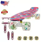 Lightweight and Safe 22 Inch Mini Cruiser Skateboard for Beginner Riders