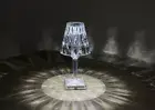 Crystal Table Lamp Bedside Desk Bedroom Lights USB Rechargeable White Warm Light