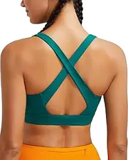[RUNNING GIRL] High Impact Sports Bras for Women, High Support Running Strappy Women's Sports Bra with Sewn in Pads