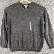 Geoffrey Beene Sweater Mens XL Gray NEW Silk Lambswool Soft Casual Golf Work NWT