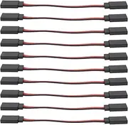 eMagTech 10PCS Female to Female Plug Extension Cable Wire Compatible with Futaba JR Connector for Extension Servo Connections 10cm