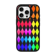 iPhone 16 Pro Impact Ring Stand Case MagSafe Compatible Rainbow Harlequin