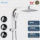 Decaura Shower Head Set square chrome 20cm rain shower head gooseneck shower arm