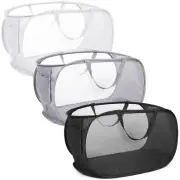 Durable Collapsible Laundry Baskets, Foldable Pop Up Laundry Basket, Mesh Clo...