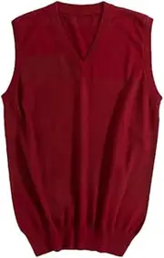 [Generic] Men Cashmere Cotton Blended Knitted Sleeveless Sweater Classic V-Neck Pullovers Vest