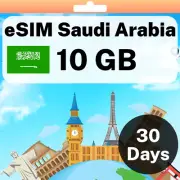 eSIM Saudi Arabia - 10 GB - 30 Days - Travel eSIM | QR code activation