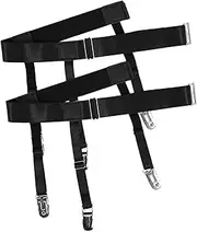 [CATIEBYE] Elastic Mens Shirt Stays Anti-slip Clips Strong Durability Suspenders for Tux