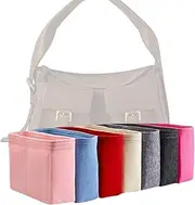 [Generic] Xoppia Bag Organiser compatible with Mulberry Maggie Shoulder Bag. Felt Insert Liner for Women Tote Handbag. (Black, Style B: Side Zipper)