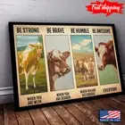 Vintage Cows Painting Be Strong When You Are Weak Be Brave When You Are Scared
