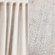 2 Ralph Lauren Belgian Linen Back Tab Panels Window Curtains 54x96 Natural NEW