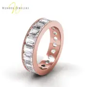 6.5ctw Emerald Diamond Channel Set Eternity Band 14K Rose Gold (H-I/VS2-SI1)