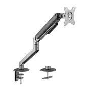 Brateck Single Monitor Economical Spring-Assisted Monitor Arm Fit Most 17'-32' Monitors, Up to 9kg per screen VESA 75x75/100x100 Space Grey LDT63-C012-B