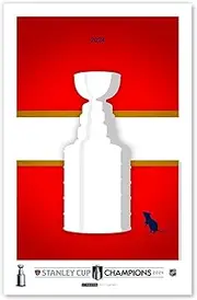 Florida Panthers - Minimalist Stanley Cup 2024 NHL Licensed Art Poster Print by S. Preston - Living Room Home Wall Decor, 11" x 17" Unframed Artwork …