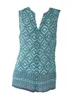 NWT Croft & Barrow Women's Size S Blue Button Up Sleeveless Blouse Top Tank Top