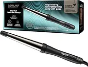 Revamp Progloss Big Wand Heated Curling Iron with Ion Technology for Loose Curls and Waves, 32-19 mm Conical Cylinder with Stand, Heat-Resistant Glove and Automatic Shut-Off