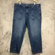 Old Navy O.G. Loose Tapered Denim Size 20 High Rise Patch Pockets 32 in Inseam
