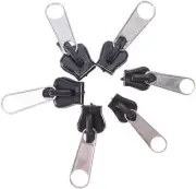 6Pcs Black Universal Instant Fix Zipper Repair Kit Replacement Zip Slider
