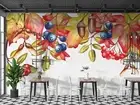3D Cranberry Blueberry Hazelnut Self-adhesive Removeable Wallpaper Wall Mural