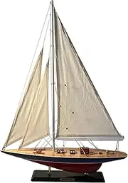 Detailed 50cm long wooden model Endeavour J Class Sailing Yacht | Americas Cup Racing Yacht | Nautical ornament | sailboat model | Endeavour sailing ship model | Fully assembled model boat kit