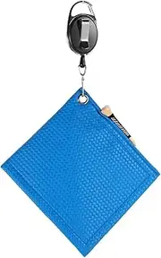 Portable Golf Balls Cleaner Towel with Retractable Pull Rope Durable Microfiber Cloth for Quick Cleaning of Golf Clubs and Bags for Men and Women
