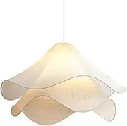 YPDTSNGV Modern Simple Creative Chandelier Cream Petal Fabric Pendant Light Warm Romantic Led Hanging Light for Kitchen Island Dining Room Bedroom Hallway Bar Living Room(35CM)
