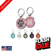 Sky Paw Personalized Dog ID Tags - Durable Zinc with Location Alert QR Code