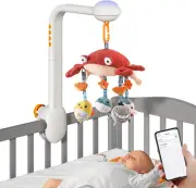 TUMAMA Baby Crib Mobile Set Musical Light Soft Animals Hanging Rattle Toys Mu...