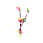 5 Pcs Colorful Feather Bell Cat Toys, Ring Ball Sisal Hemp Bar Pet Toys