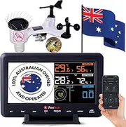 Weather Station Wireless Australia - Solar Power WiFi 6.8" Display - Bird Spike Kit Included - Rain Wind Temp Humidity UV Sensor - Australia Local Seller - Gen 2 Smart - IoT Climate Monitor