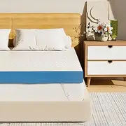 Hawthyhome 4 Inch Memory Foam Mattress Topper Super King Bed,10cm Dual-Layer Mattress Topper, Cooling Removable Zipped Cover,High Support extra Firm Back Pain Relief (Super King-180x200cm)
