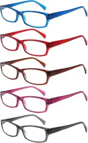 VIDEBLA 5 Pack Computer Reading Glasses Men and Women anti Eyestrain Blue Light