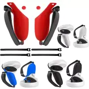 1Pair Silicone Handle Grip Cover w/ Fixed Strap for Quest 2 VR Controller