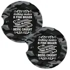 Nothing Makes A Fish Bigger Fishing Coasters for Car Cup Holders Set of 2