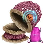 Soft Warm Beanie Hat Bluetooth Wireless Headphone Speaker w/ Mic Smart Cap Music