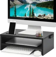 2-Tier Monitor Stand Riser - 16.5" Desktop Computer Screen Stand w/ Phone Holder