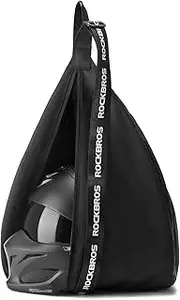 ROCKBROS Motorcycle Helmet Backpack Helmet Bag Large Capacity Waterproof Lightweight Storage Bag with Reflective Stripe Model for Motorcycle Dirt Bike Motocross Bicycle Racing ATV, Black, One Size,