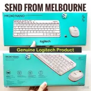 NEW Logitech MK240 Nano Wireless Keyboard and Mouse Combo Set Portable White Red