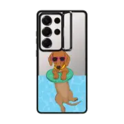 Galaxy S25 Ultra Impact Ring Stand Case Swimming Dachshund