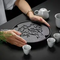 在飛比找蝦皮購物優惠-茶海 茶盤 黑陶茶盤 陶瓷功夫茶具茶盤茶臺茶托茶海 雙層儲水