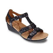 Revere Nassau Wedge - Black Metallic Python