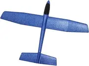 Airplane Toy Throwing Glider Toy Flying for Kids Thickened Hand Throwing Plane Flying Model for Boys Kids Beginners, Blue