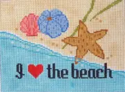 I Love the Beach Hand Painted Needlepoint Canvas