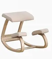 Kneeling Chair with Rocking Feature - Ergonomic Orthopedic Posture Stool for Back & Neck Pain Relief, Thick Cushioned Seat Rocking Chair Stool, Knee Chair for Home Office & Meditation
