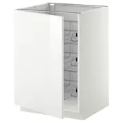 METOD base cabinet with wire baskets, white/Ringhult white, 60x60x80 cm