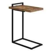 Pemberly Row Metal C-shaped Accent Table with USB Charging Port Brown