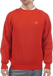 St ANDREWS(セントアンドリュース) 042-5170251 Men's Crew Neck Knit (7G Color Ripped Pullover) / Golf, 100_Red, LL
